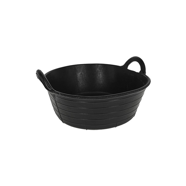 Fodertrug i gummi sort 40 h:14 cm. 11 liter